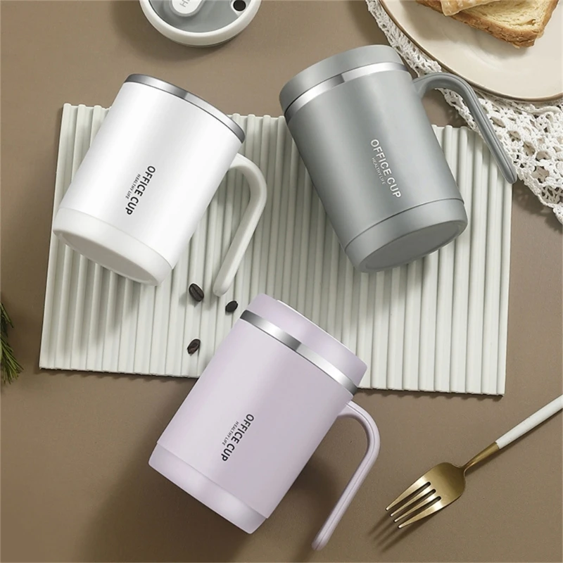 Tazza da caffè con coperchio a prova perdite con cannuccia Tazza da caffè in acciaio inossidabile da per caffè