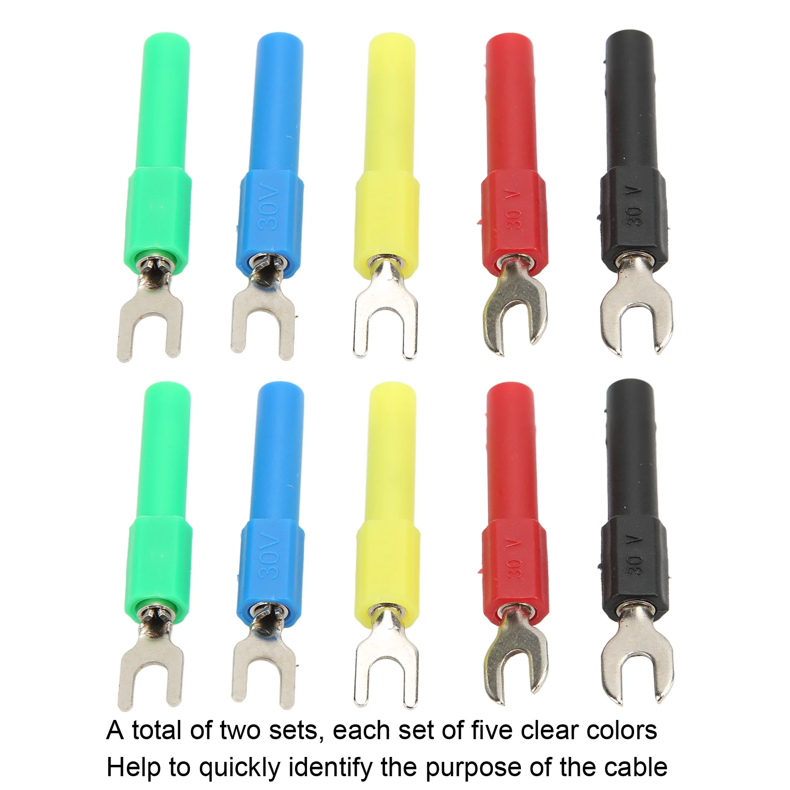 10PCS U Type Wire Connector Rear 4mm Socket 5 Color for Multimeter Electronic Application