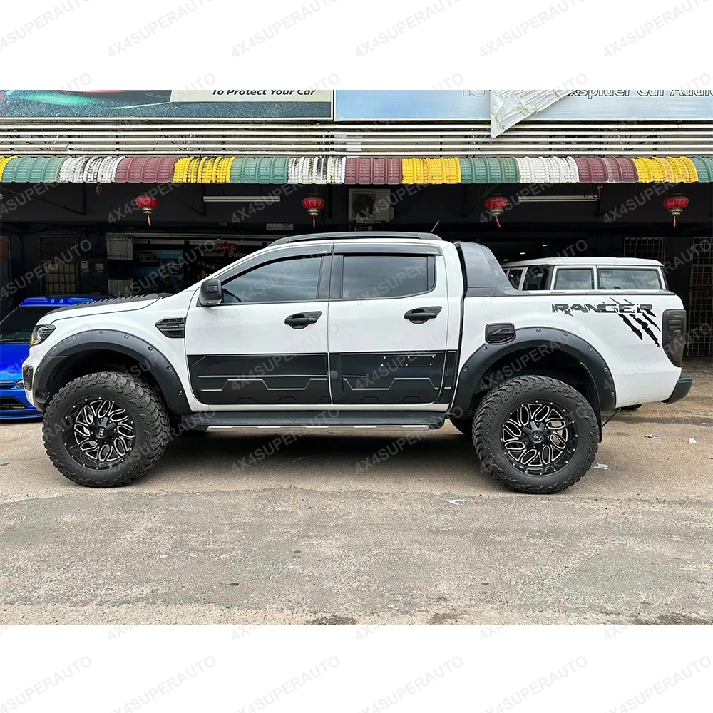 Side Door Cladding Trim for Ford Ranger 2012-2022 T6 T7 T8 Wildtrak XLT XL XLS Exterior Door Molding Styling Trim ABS Double Cab