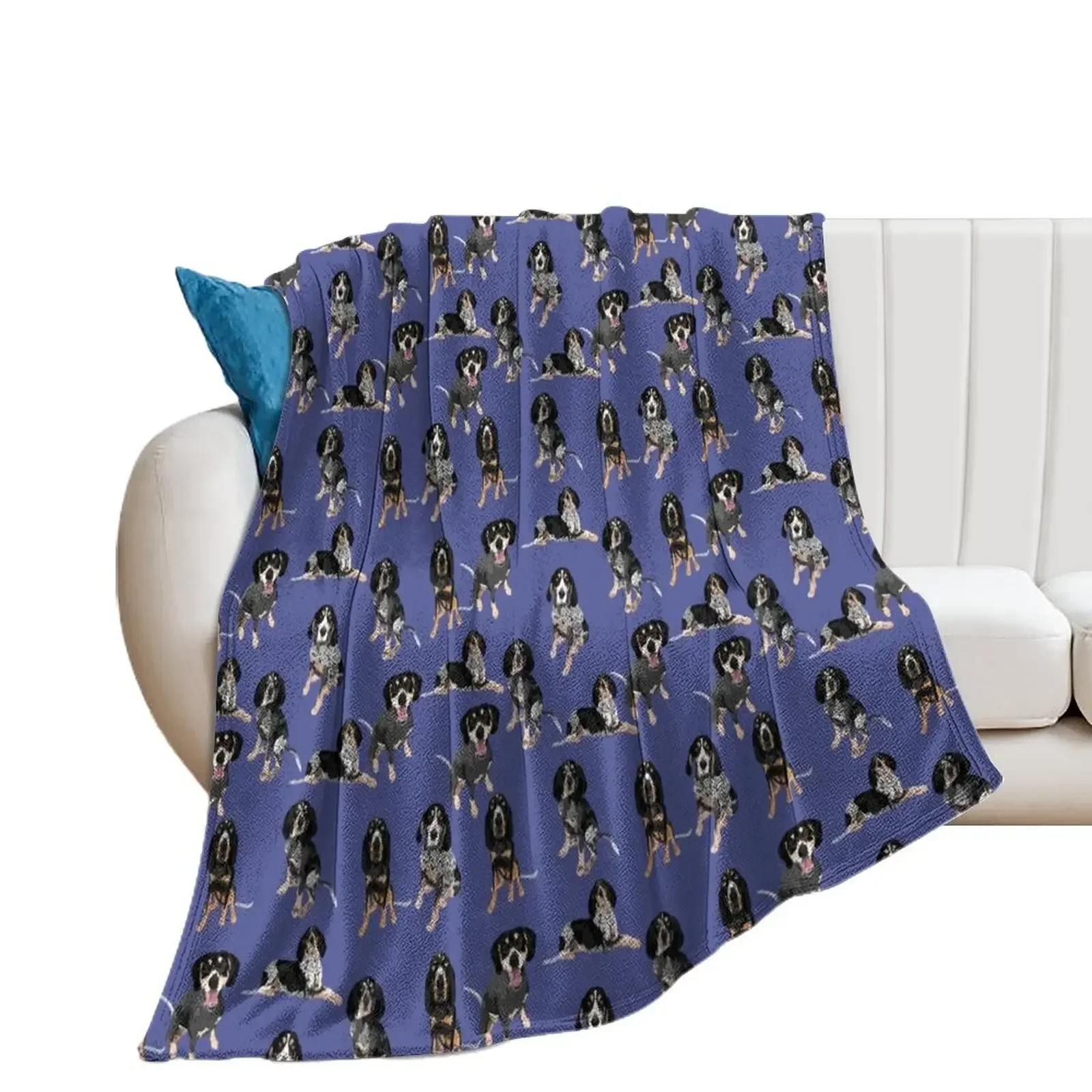 Bluetick Coonhounds on Blue Throw Blanket Decoratives Vintage christmas decoration Plush Blankets