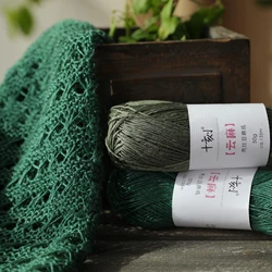 2pcs Flax Linen Yarn Polyester 4 Strands Of bright Combed Blended Yarn DIY Crochet Shoes Skirt Spring Summer 50g/Ball