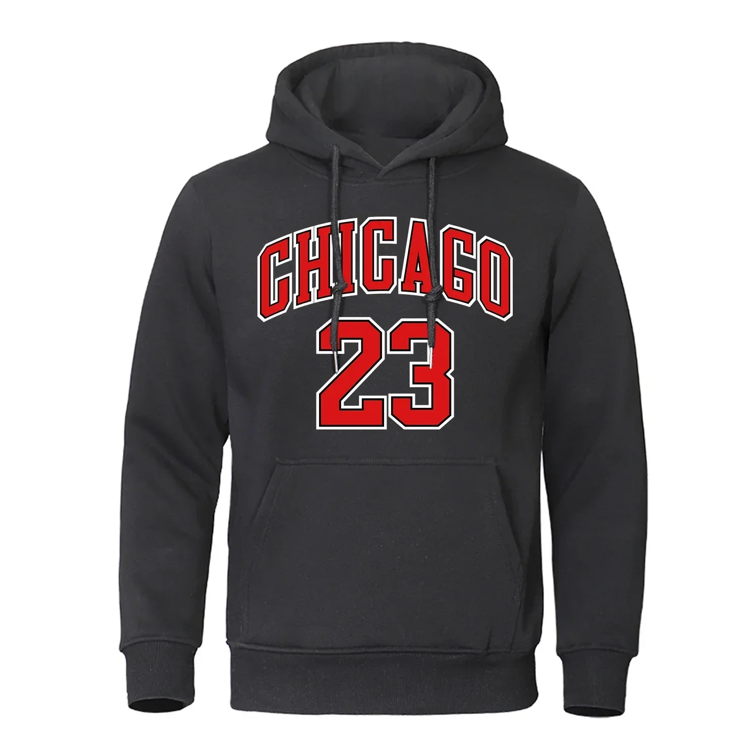 Chicago 23 Jersey Letter Number Pattern Hoodie Men Fashion Hip Hop Pullover Hoody O-Neck Street Sweatshirt Pocket Fleece Hoody