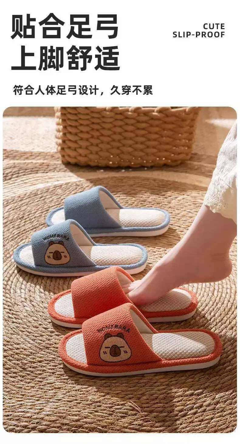 2026 Neue Frühlings-Leinen-Hausschuhe für Erwachsene mit Cartoon-Motiv, bequeme, weiche, atmungsaktive und schweißfreie Paar-Leinen-Hausschuhe, Slip-On-Schuhe – Detail 6