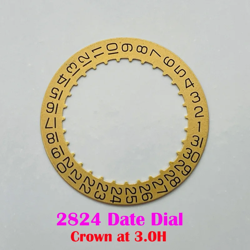 قرص عجلة تاريخ الحركة Mod ETA 2824 مناسب لتاج الحركة الميكانيكية 2824 عند تاريخ 3.0 يوم في عجلة حركة الساعة 3.0H و6.0H
