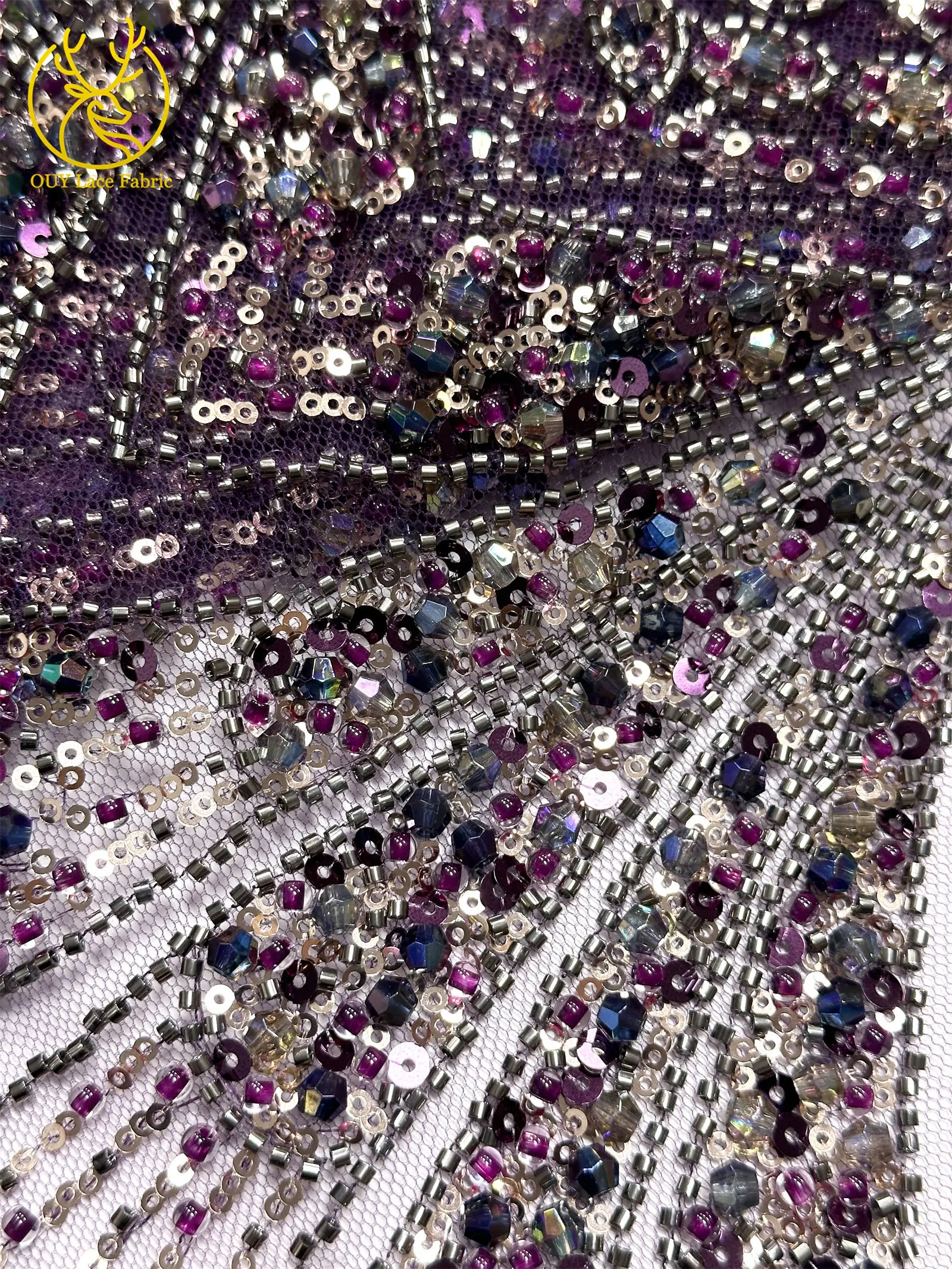 2026 Neuer Afrikanischer Schwer Perlenverzierter Spitzenstoff Hochwertiger Französischer Tüll Pailletten-Spitzenstoff Premium Maßgefertigtes Damen-Abendkleid – Detail 31