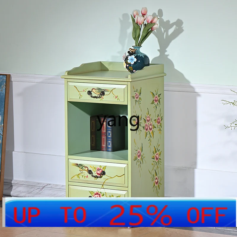 

LMM American solid wood bedside table Bedroom storage storage narrow cabinet