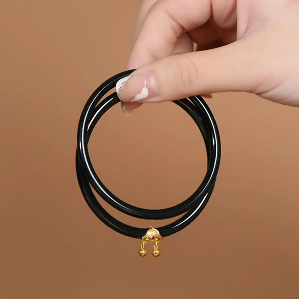 Transparent Chinese Charm Double Layer Bracelet Jewellery Fashion Round Bracelet Hand-Carved Luck Pure Glass Bracelet Man