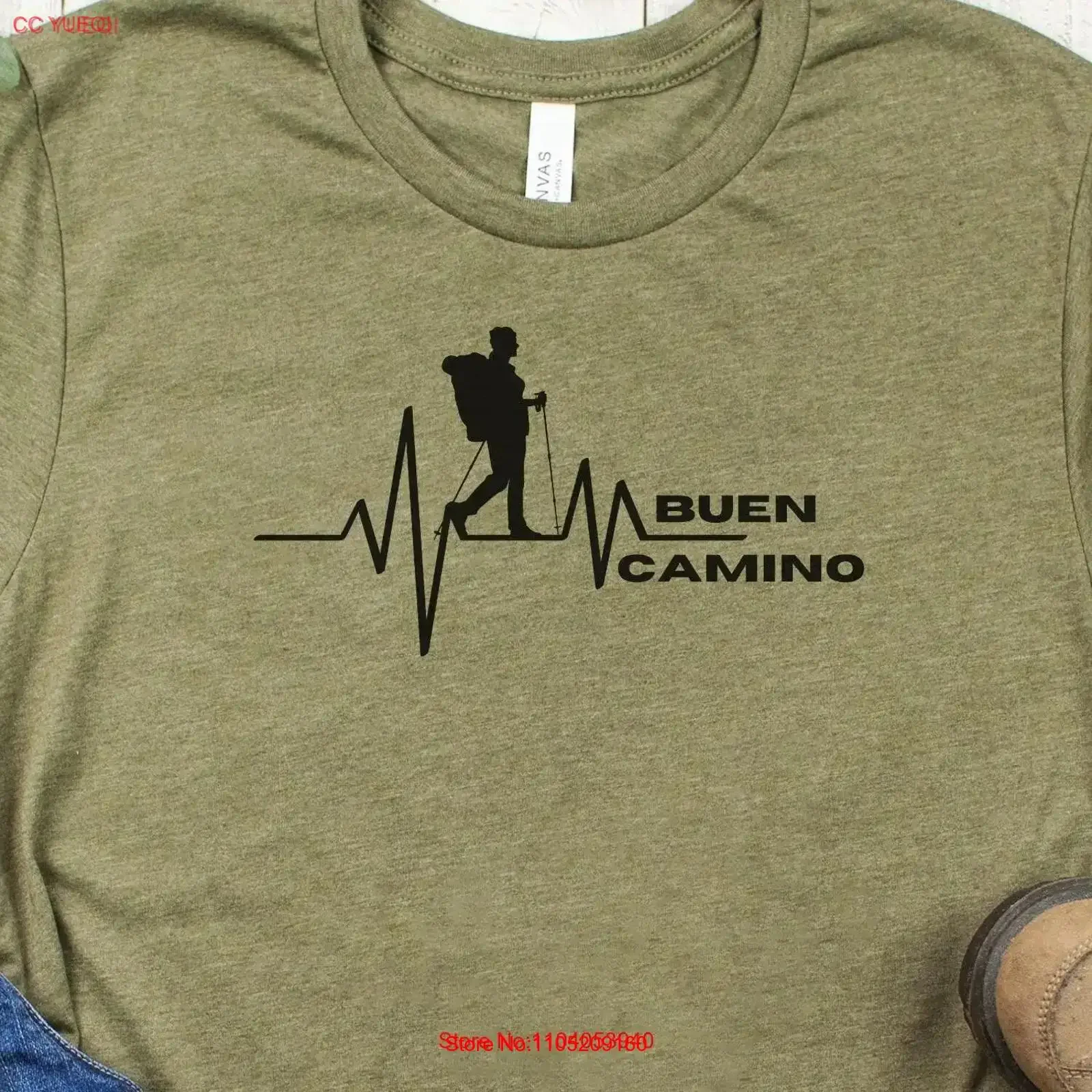 Camiseta Hiking Pulse Camino de Santiago, camiseta de España para su viajero espiritual, Top lavado vintage para uso diario