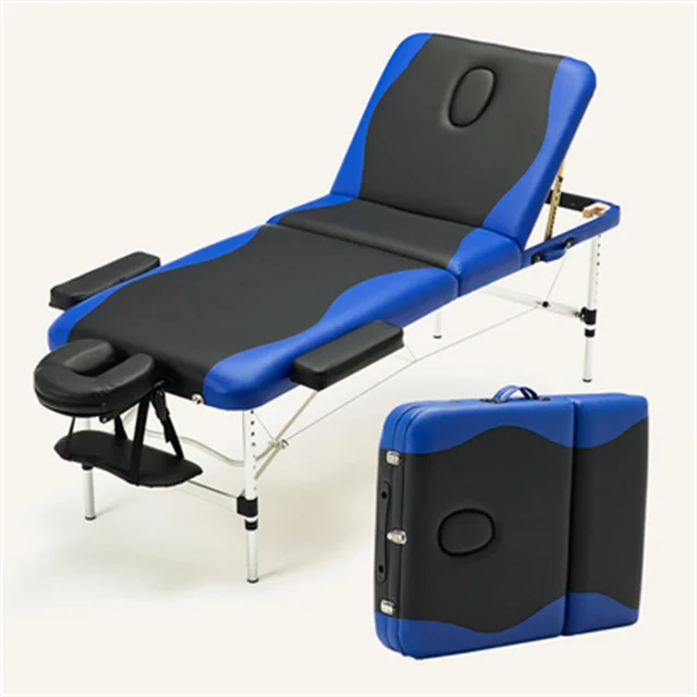 Portable Home Adjustable Height Body Slimming Beauty Folding Physiotherapy Wide Massage Bed Facial Table