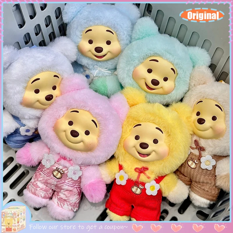 

Original Disney Winnie The Pooh Candy Series Peripheral Blind Box Mystery Box Kawaii Vinyl Face Pendant Pupu Bear Doll Toy Gifts