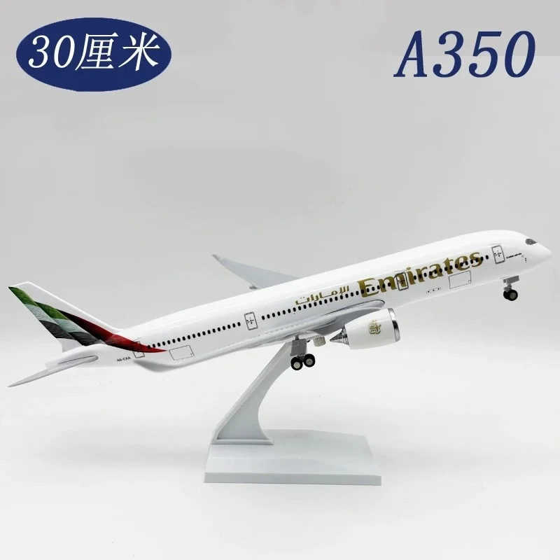 Diecast 30CM 1/240 Scale Resin Airbus A350 UAE/Emirates Airlines Airplanes Model Aircraft For Home Decoration ornaments Collecti