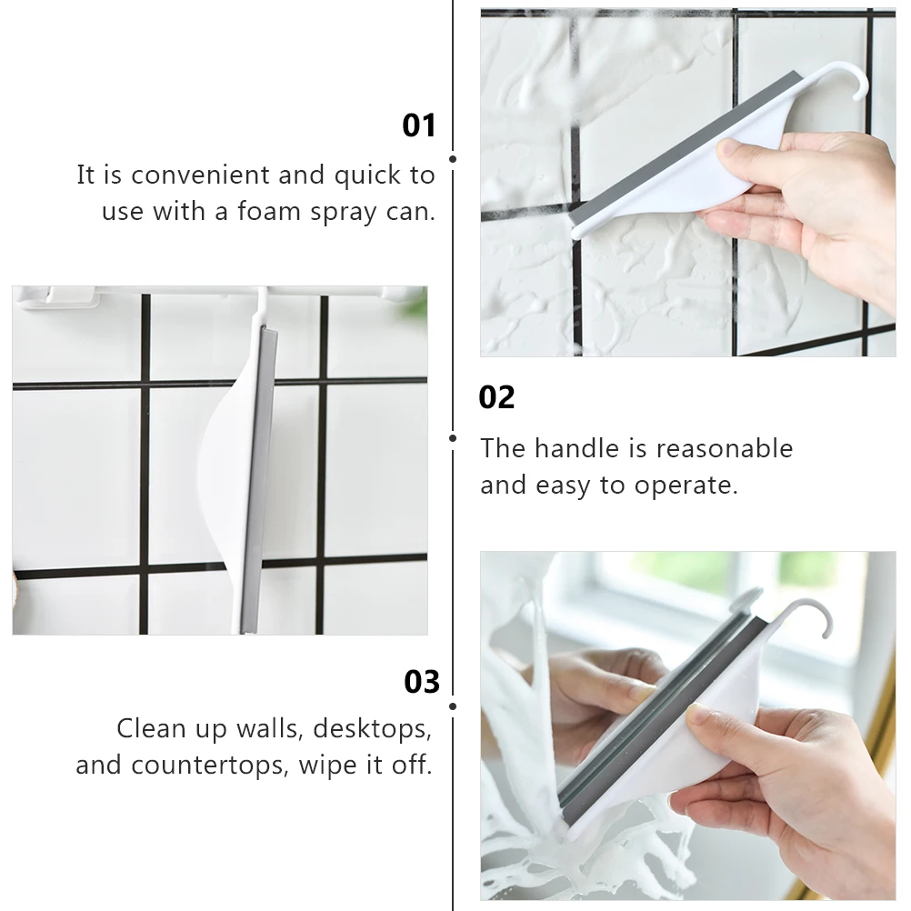 

2pcs Silicon Window Squeegee Glass Mirror Cleaner Reusable Waterproof Wall-Mounted Bathroom Kitchen Car Windshield Squeegee Tool