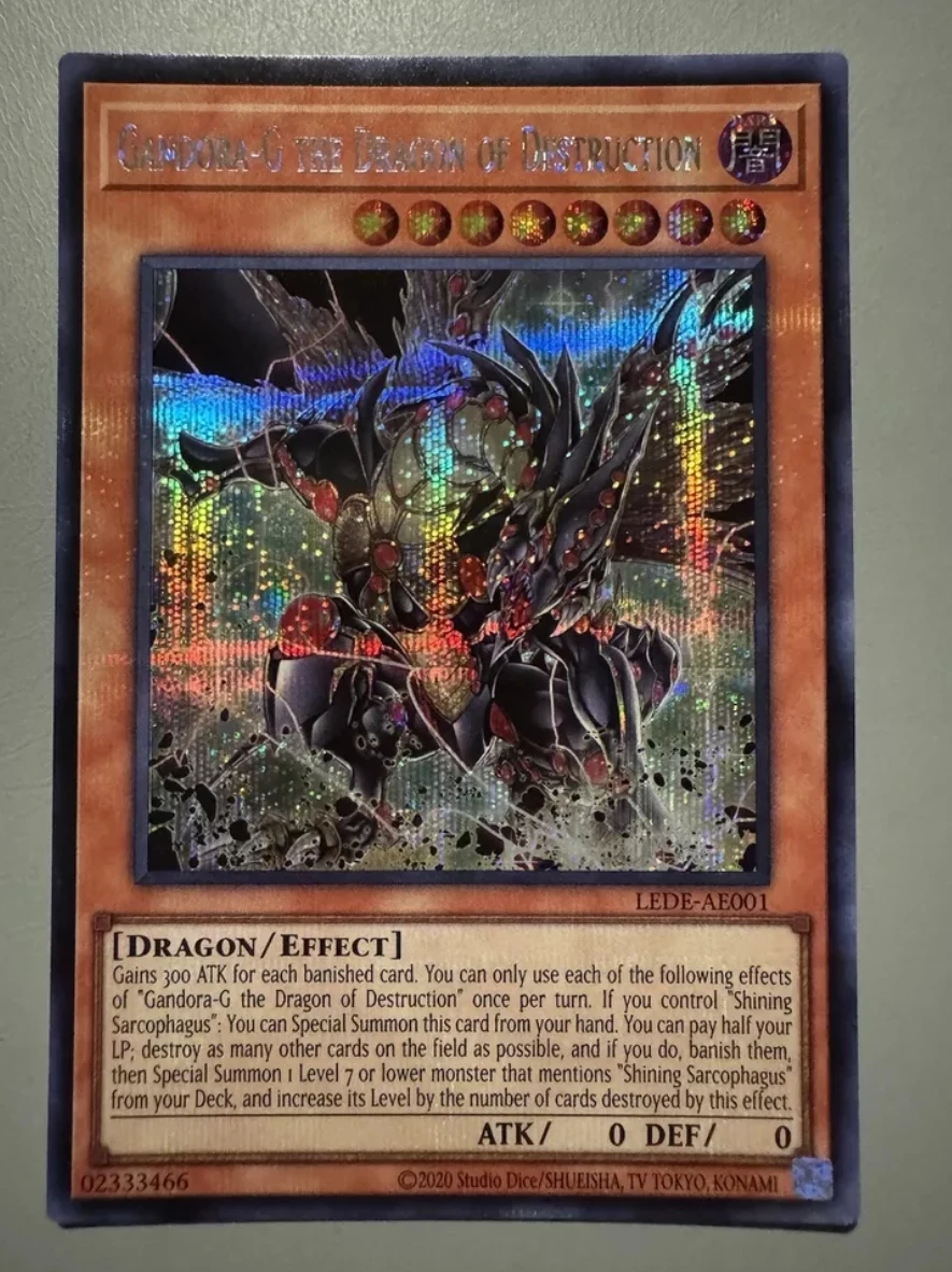 

Yugioh KONAMI Duel Monsters LEDE-AE001 Gandora-G the Dragon of Destruction Secret Rare Asian English Collection Mint Card