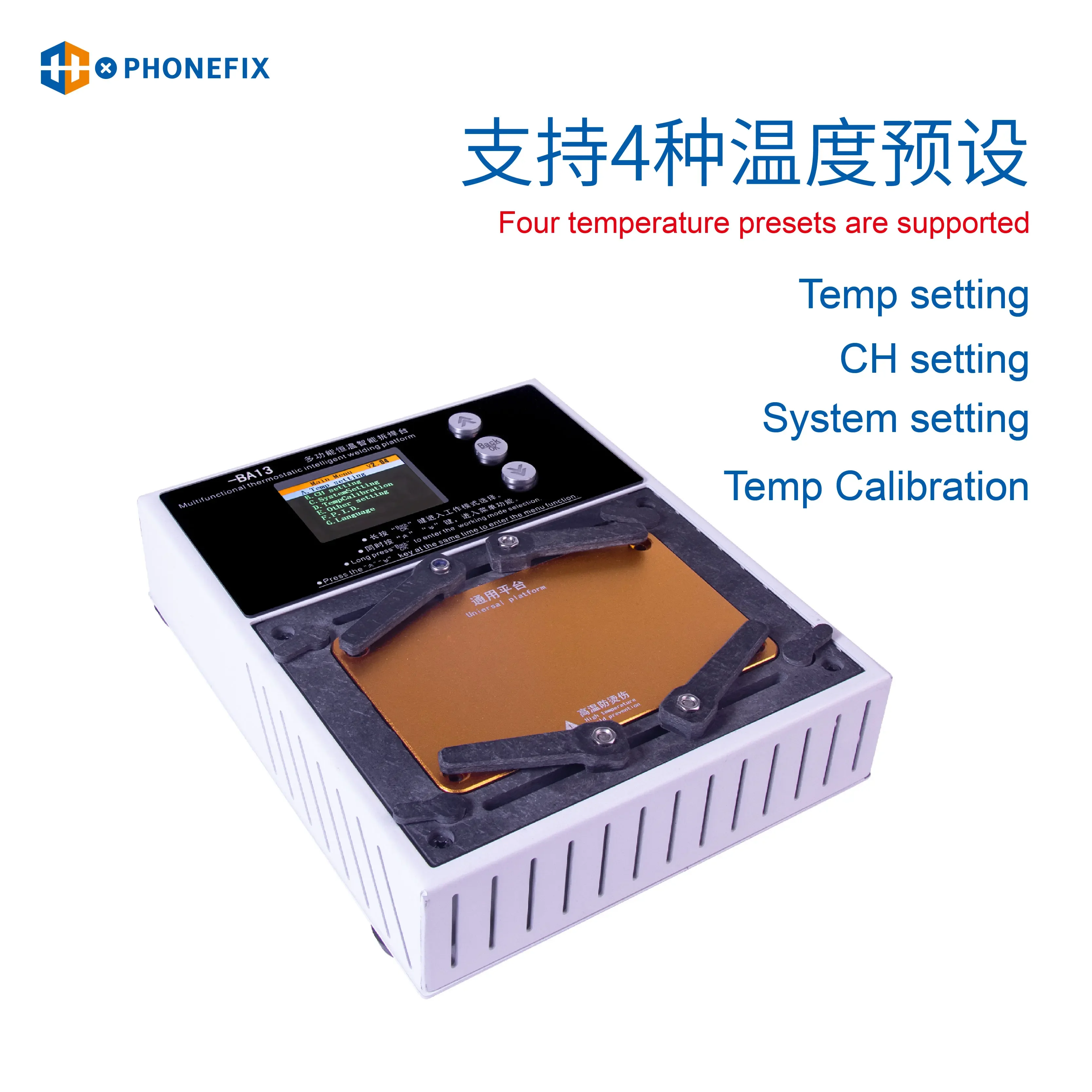 

PHONEFIX L2024 Precision Temperature Control Preheating Station For iPhoneX-15PM CPU IC Repair Positioning Desoldering Tool