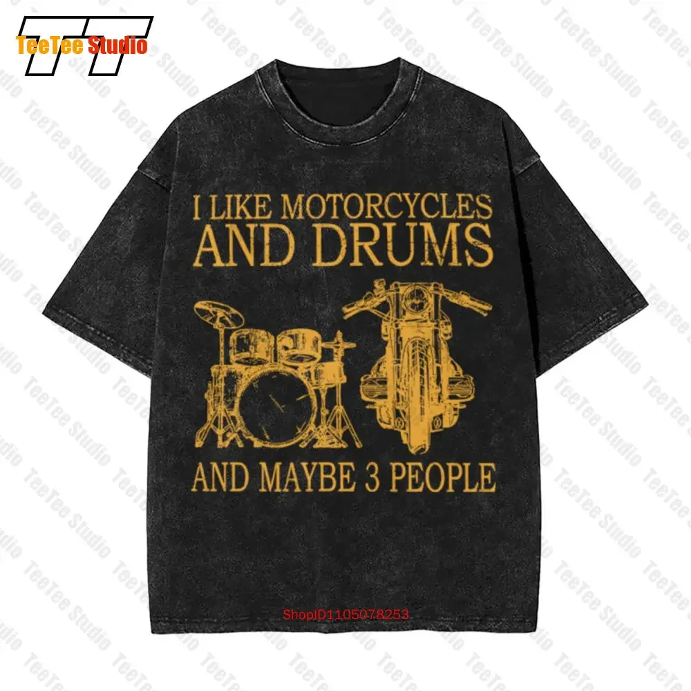 Nice I Like Motorcycles And Drums And Maybe 3 Peoples Vintage Golf Wear  T-Shirt 397C