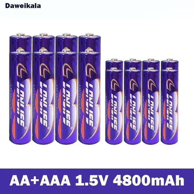 2024 AA+AAA1.5V Rechargeable Battery 4800mah1.5V New Alkaline Rechargeable Battery for LED Light Toys mp3