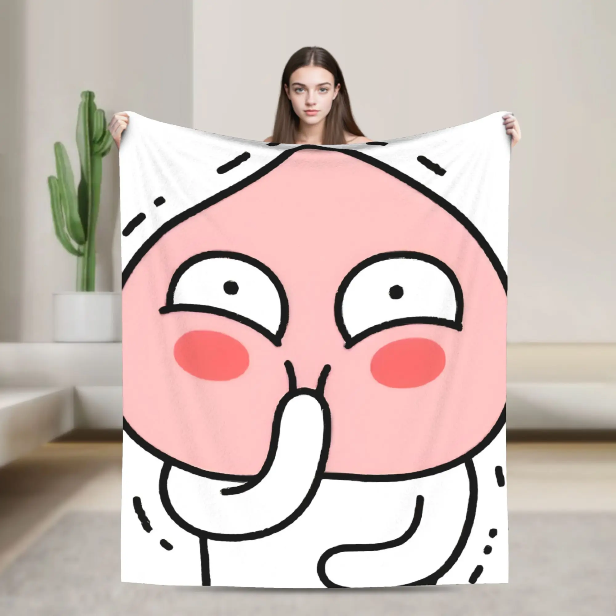 Manta k-akaos f-friends Apeach, ropa de cama de franela de viaje para avión, colcha de calidad de diseño suave para exteriores, regalo