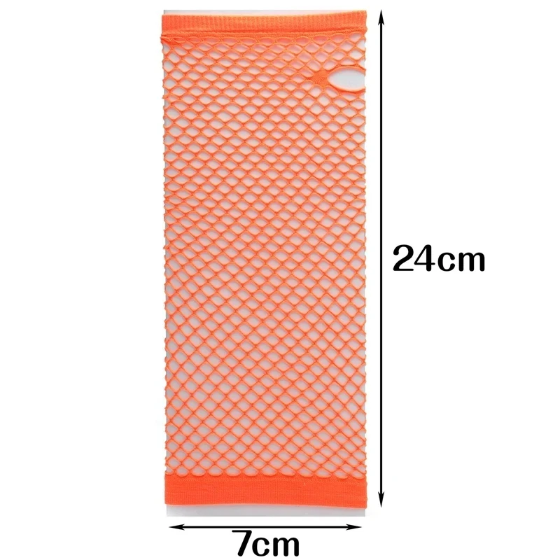 قفازات شبكية نيون للنساء بدون أصابع ، شبكة ملونة ، شبكة ، قفازات طويلة ، كفة الساق والذراع ، ملابس حفلات ، فستان فاخر ، مثير ، جميل ، مدفئ للذراع