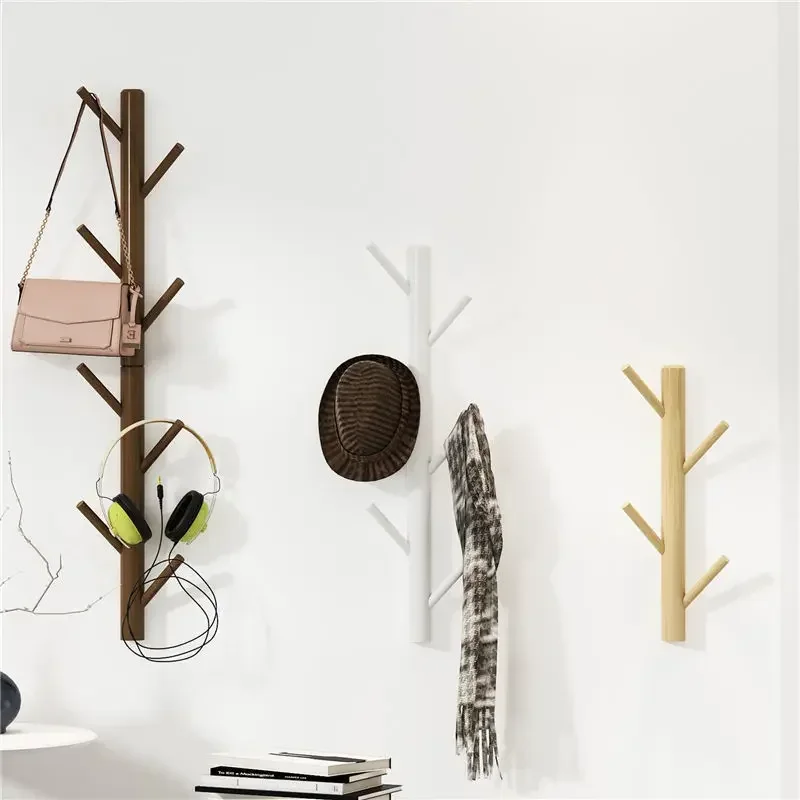 Branch Twig Solid Wood Wall Mounted Coat Rack Hanging Mounted Hanger Cabinet Furniture Bedroom