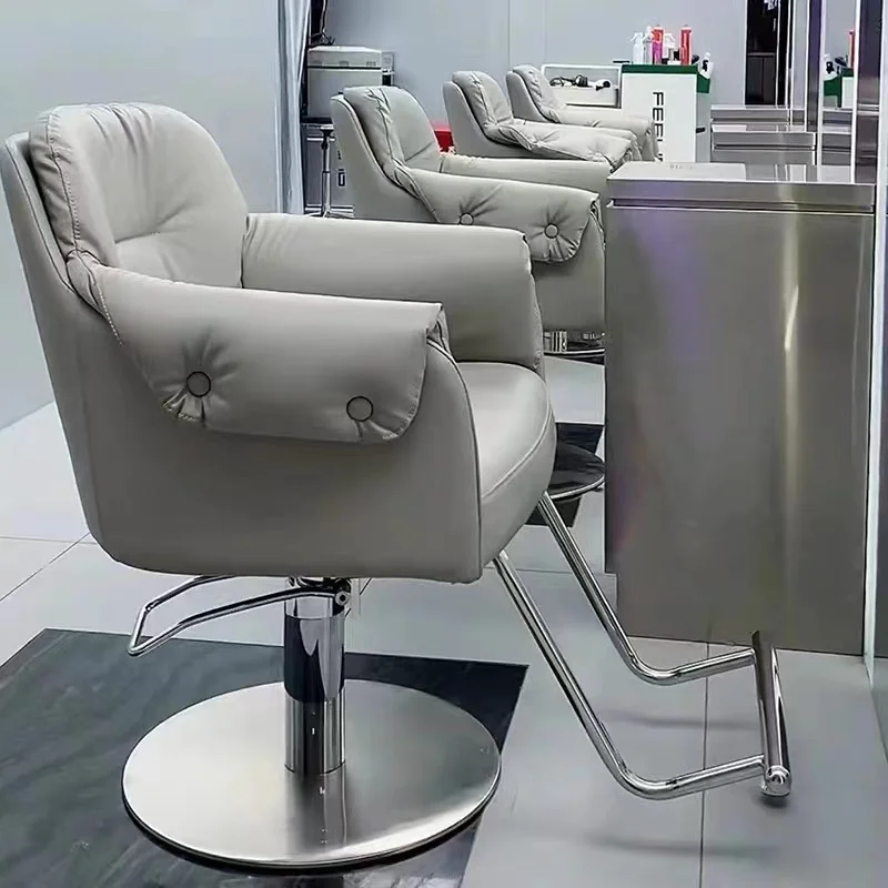 Online Celebrity Barbershop Barber Chairs Modern Perm Hair Dyeing Tattoo Barber Chairs Comfort Salon Furniture Cadeiras FYBC