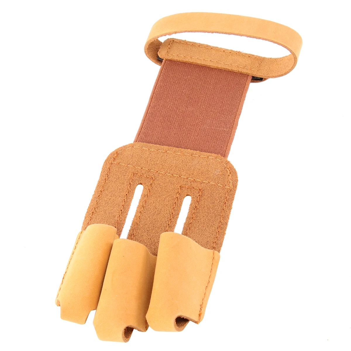 

Brown Outdoor Archery Hunting Gloves 3 Fingers High Grade Cow Reinforced Finger Protection Adjustable Wrist Belt
