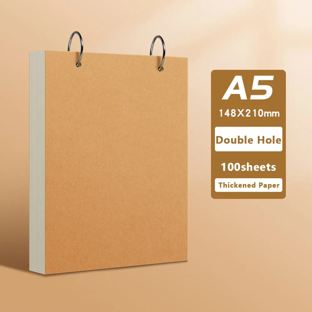 Notatnik A5/A6 z luźnymi kartkami, odrywany, czysty, do rysowania, graffiti, z dziurkami pojedynczymi/podwójnymi, zeszyt do szkicowania dla ucznia.