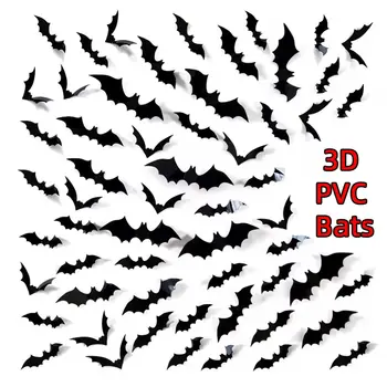 3D黑色PVC蝙蝠牆貼 萬聖節裝飾 恐怖派對道具 DIY家居酒吧房間裝飾 營造詭異的萬聖節之夜 10 最佳銷售 歌德式房間 - №9