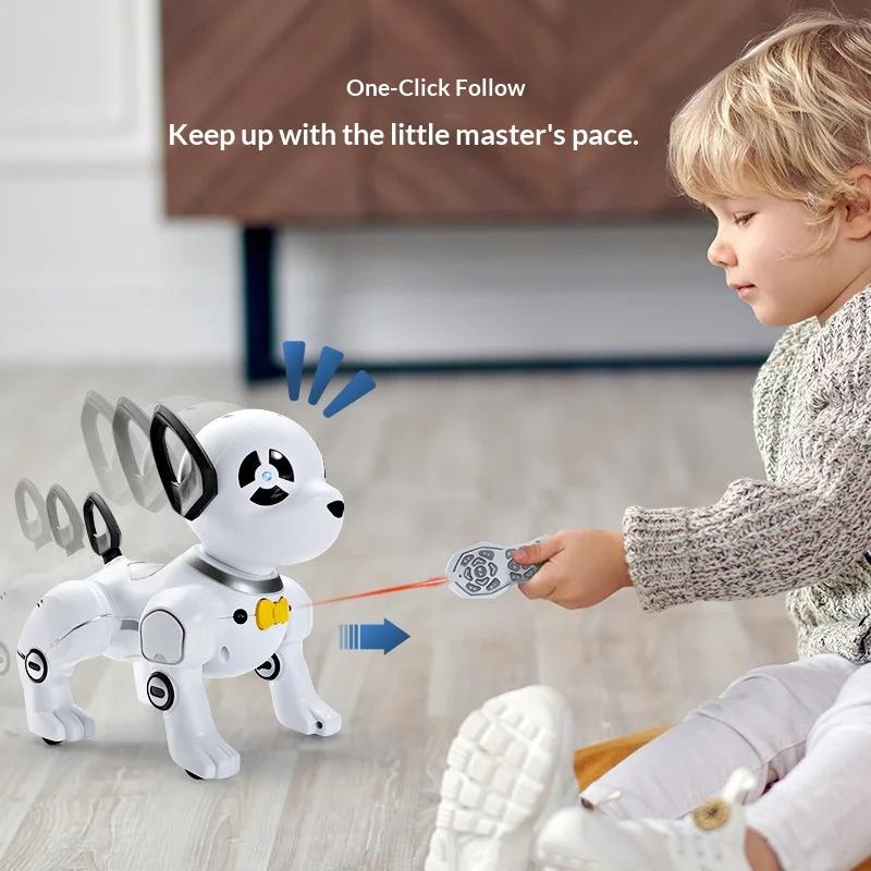 Remote Control Robot Dog Electric Intelligent Programmable Stunt Bionic Action One Key Follow For Home Hobby Enthusiasts