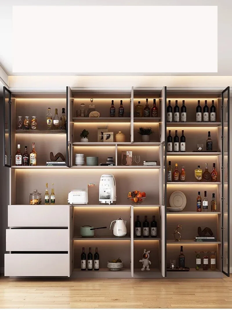 Nowoczesna Prosta Szafka na Wino Skandynawska Restauracja Kredens na Kawę Szafka na Wino Model Gablota na Książki Regał Vitrinas Meble Barowe