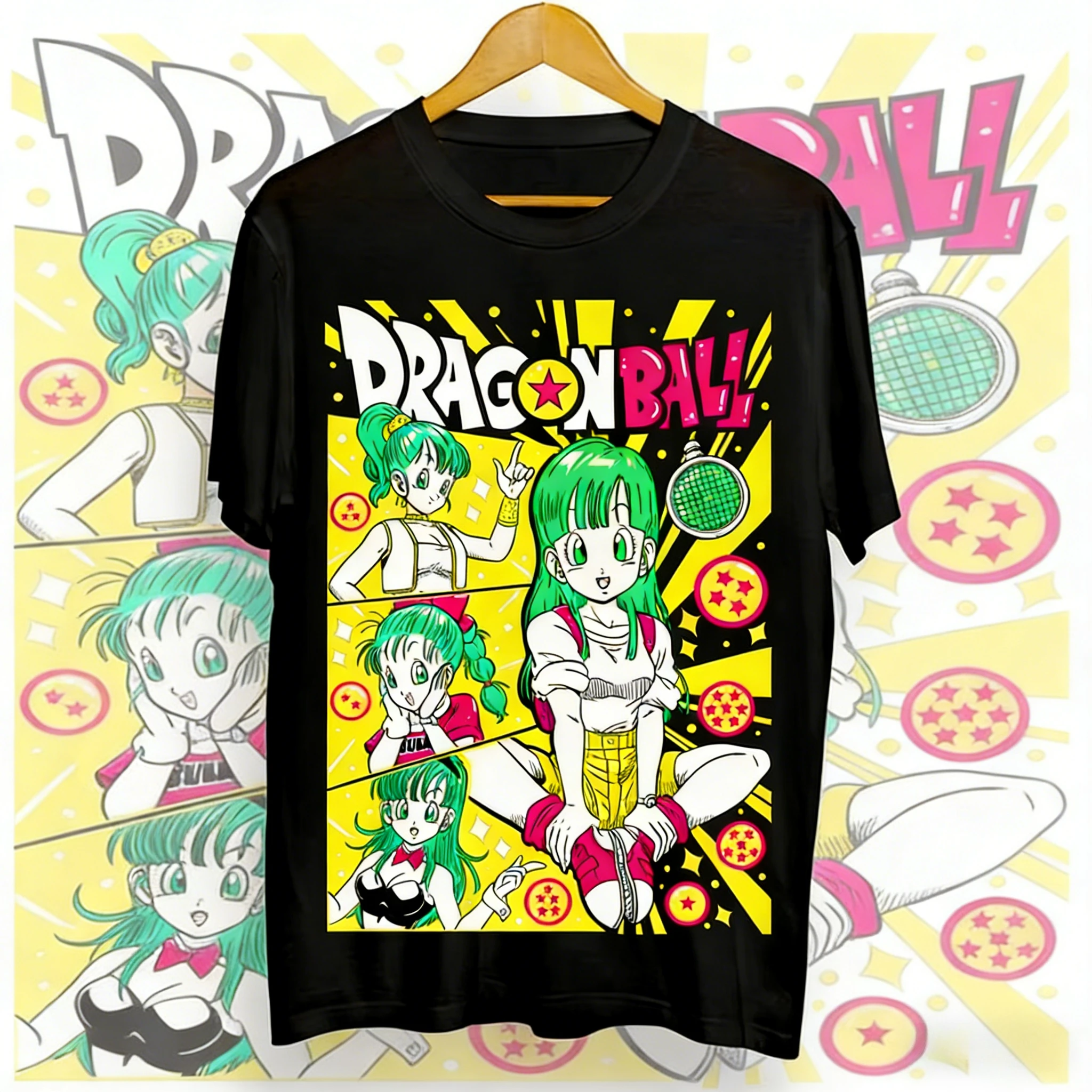 

Летняя футболка 2026 в стиле ретро Dragon Ball, хлопковая футболка оверсайз с принтом Бульмы, унисекс, повседневная, для детей и взрослых, уличная одежда Y2K