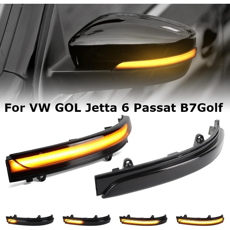 Lámpara LED de intermitente dinámica para VW Jetta 6 GLI Hybrid Vento Passat B7 Scirocco EOS Fusca Beetle, indicador de espejo Sequentia, 2 uds.