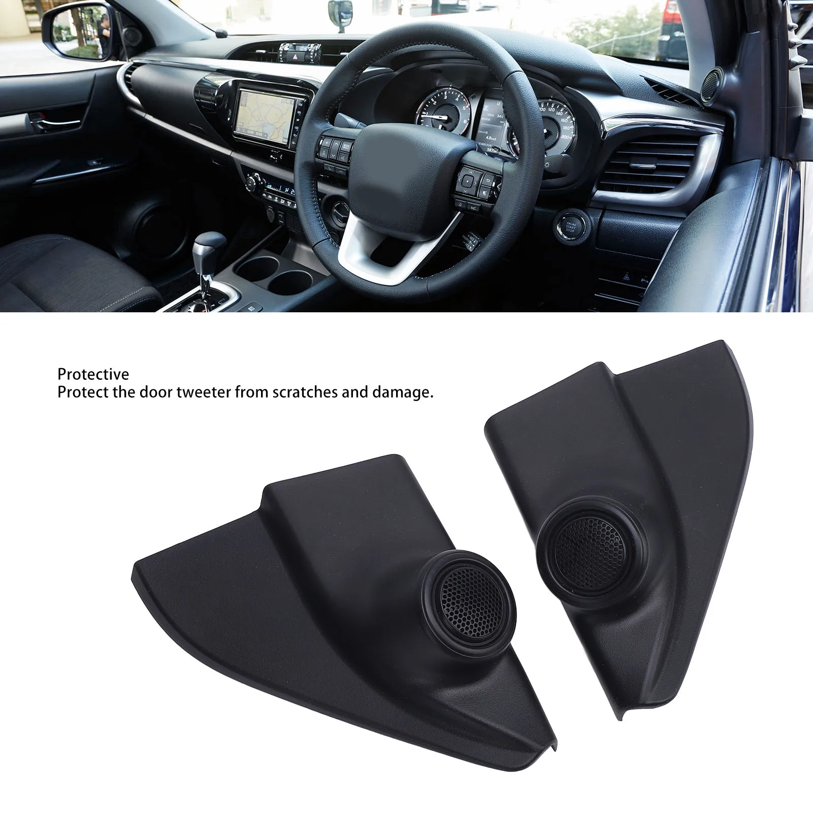 Car Door Tweeter Speaker Cover Trim Stylish Look Easy Installation Door Tweeter Cover Trim Plastic Left Right for Vehicle