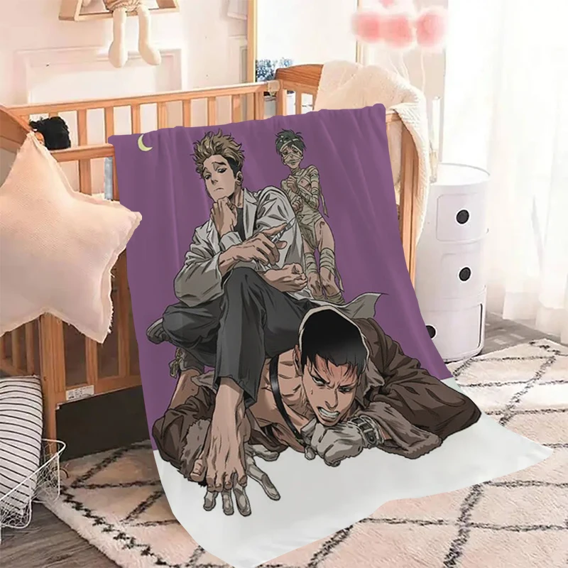 Killing Stalking Korean Manga Throw Blanket for Sofa Blankets Microfiber Bedding Knee Bed Decorative Double Fleece Fluffy Soft