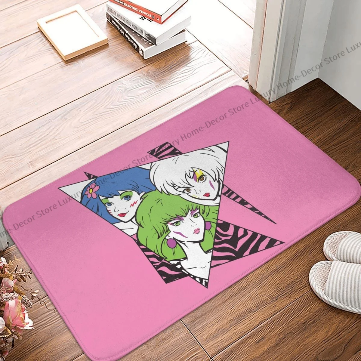 Jem and the Holograms Bath Mat Makin' Mischief Doormat Flannel Carpet Balcony Rug Home Decoration