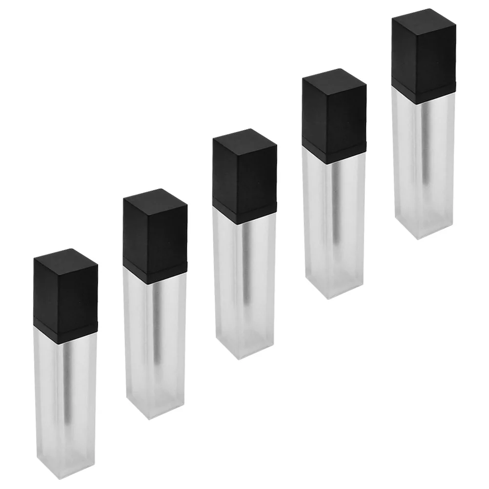 

5pcs 7ML Square Matte Lip Gloss Empty Tubes Refillable Travel Size Containers Lightweight Durable Reusable Waterproof
