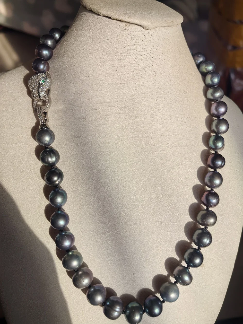 long Baroque AAAA+11-12mm Natural seawater tahitian black Blue Pearl Necklace 925s 36inch 18inch 20inch 54inch