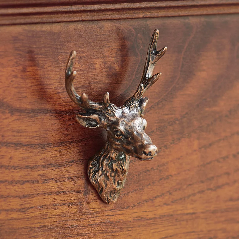 Deer Shape Wine Cooler Door Handles, Small Drawer knob, Single Hole Decorative pulls,Pot lid handle