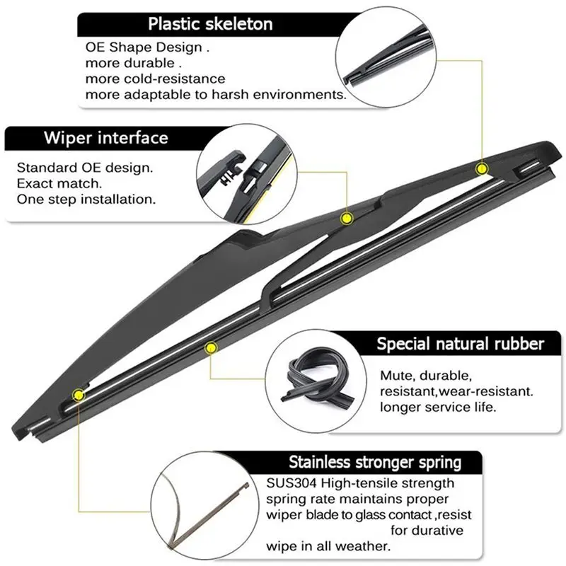 Simple 4X For Toyota Rav4 2013-2017 Rear Wiper Blade Set 85242-42040 Factory Replacement Accessories Parts