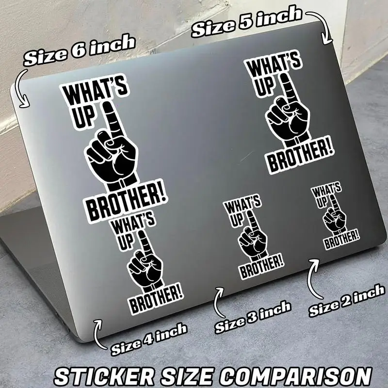 What's Up Brother Decal 5pcs Car Sketch Decal Weather-Resistant Funny Sketch Sticker Decalfor Car Window Laptop Decoration