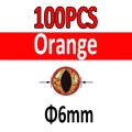 100pcs Orange 6mm