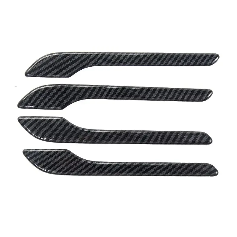 For Tesla Model 3 Model Y Model3 Carbon Fiber Black Chrome Car Door Handle Cover Trim Sticker Styling Auto Accessories