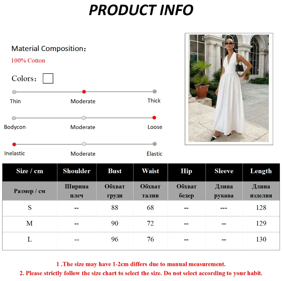 Bornladies Frühling Sommer Neues Damen Baumwoll-Trägerkleid Weibliches Tailliertes V-Ausschnitt Langes Kleid Modisches Oversize-Kleid – Detail 2
