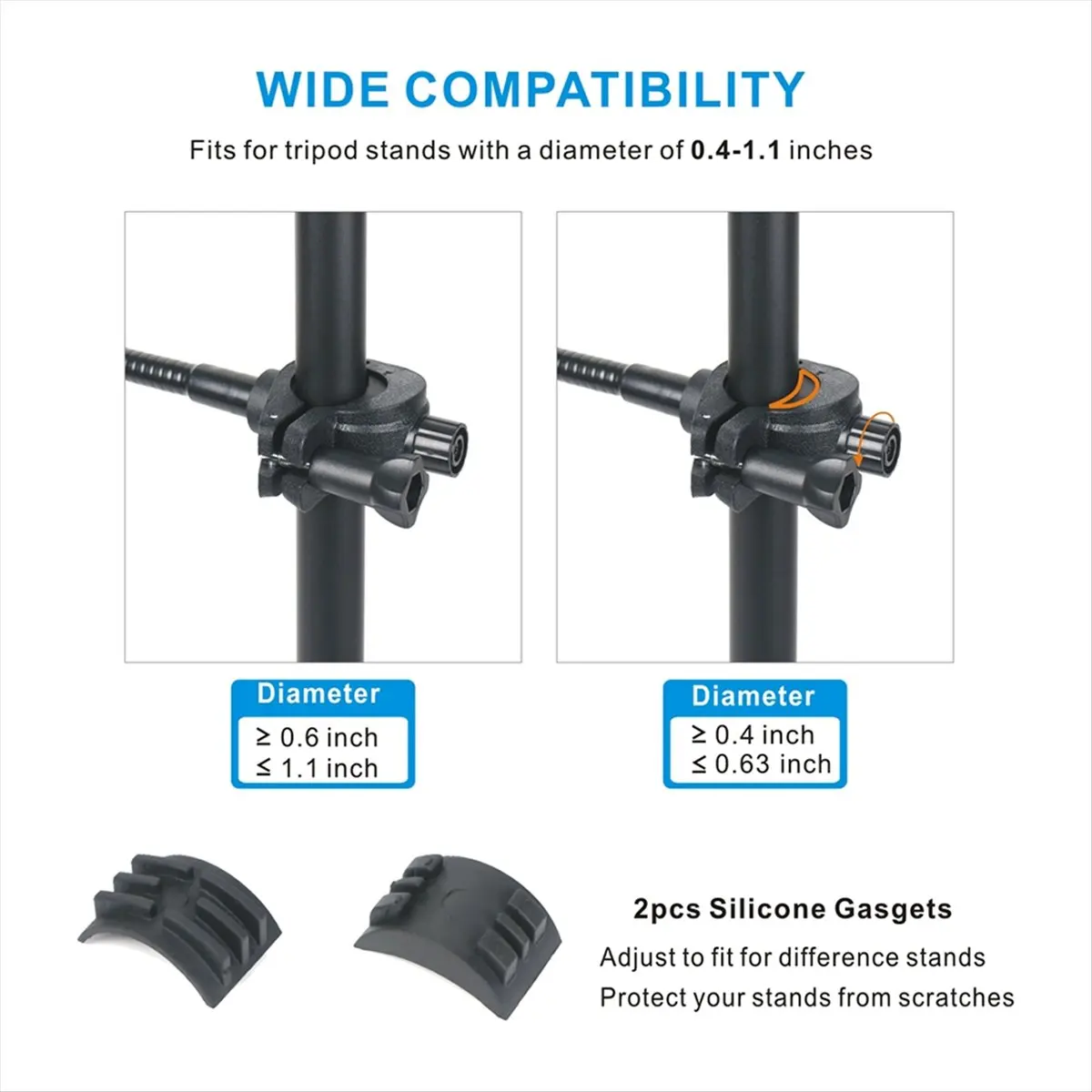 

Mic Stand Phone Holder, Flexible Microphone Phone Holder Stand, Adjustable Mic Stand Holders for All Smartphones [AA74-AAA]