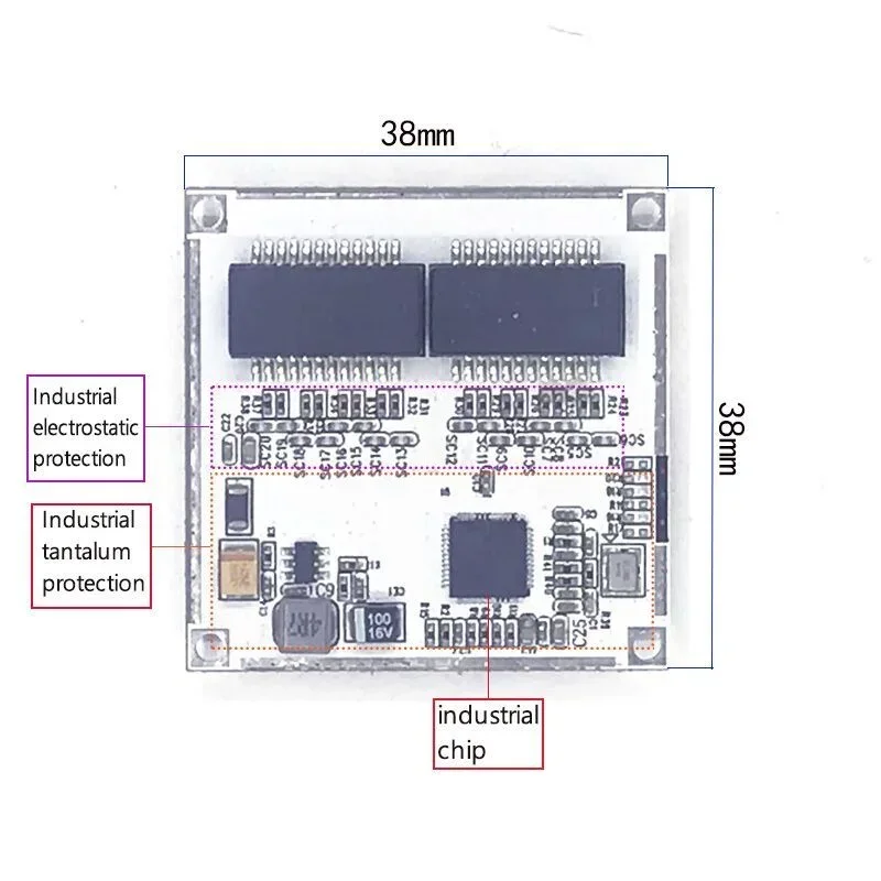 Placa de interruptor Ethernet Industrial de 4 10/100M, fuente de alimentación de puerto 802.3af/AT, interruptor de 100M, separación PD, 12vTemperatura-40 a 75 ℃