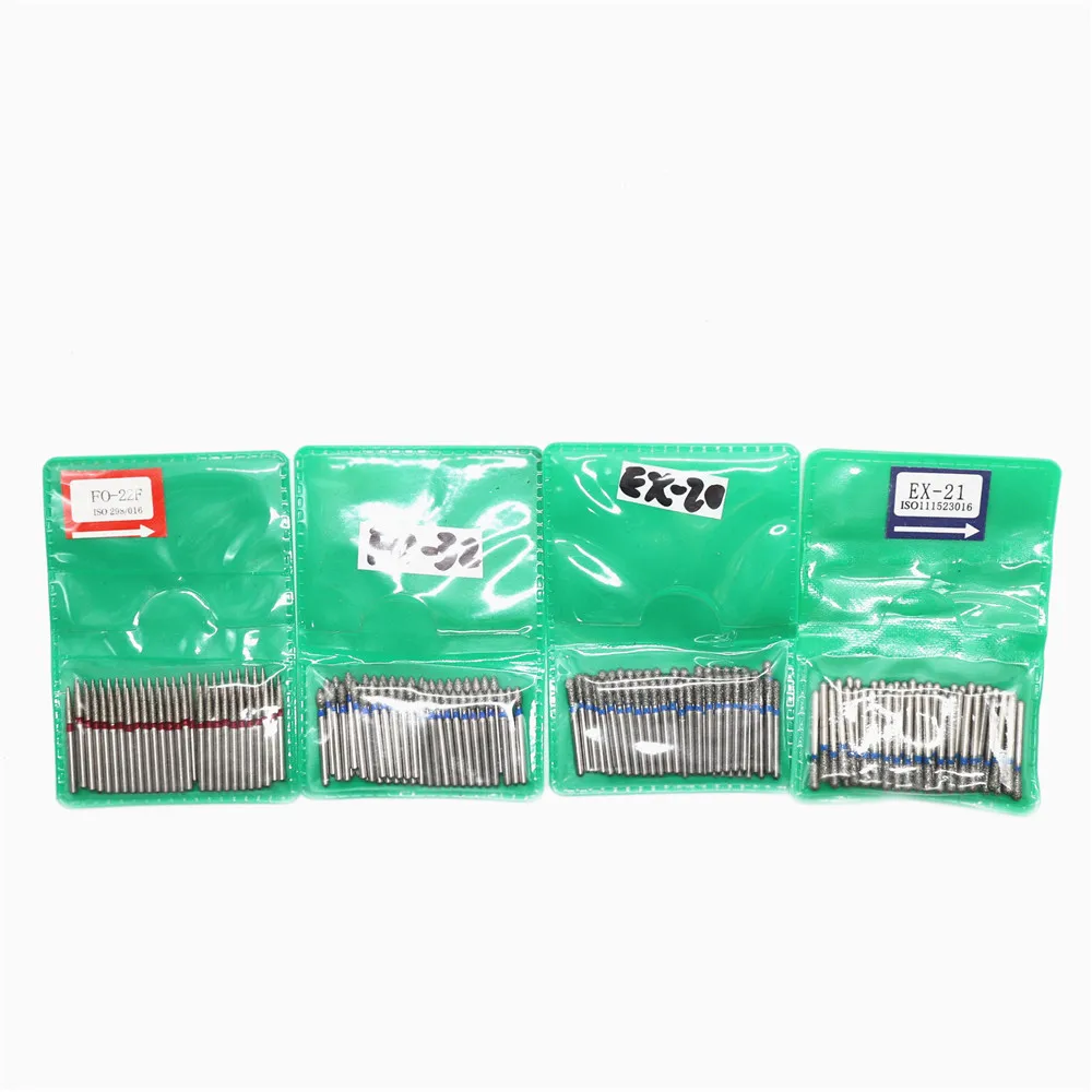 50 pçs/saco ferramentas de dentista burs diamante fg burs alta velocidade 1.6mm broca para polimento alisamento para dentes branqueamento clínica