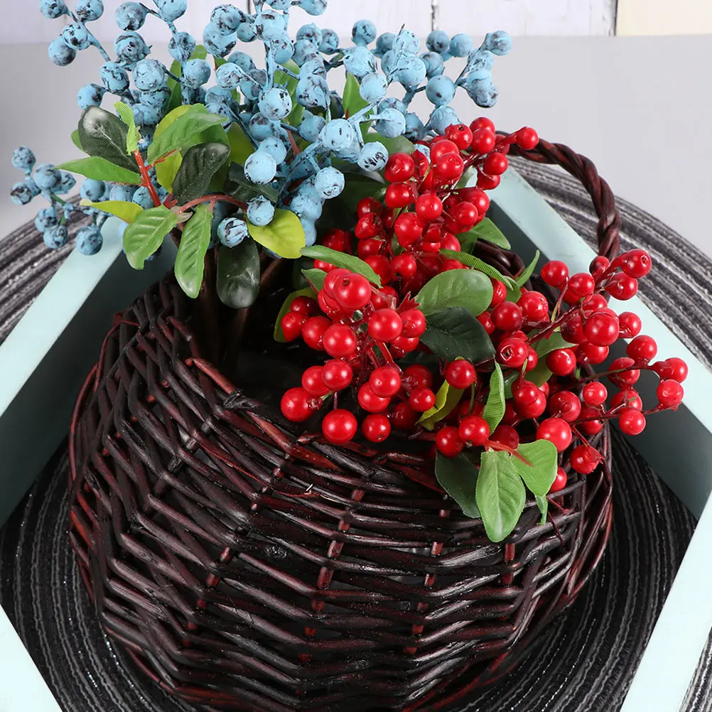 

2pcs Woven Flower Pot Hanging Basket Wicker Wall Balcony Planter Succulent Storage Natural Decor Garden Statue
