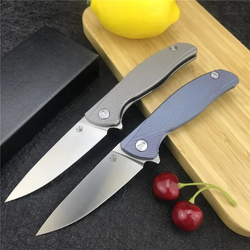 Russian Folding Pocket Knife D2 Blade TC4 Titanium Alloy Handle Tactical Survival Hunting Camping Self-defense Knives Hand Tool