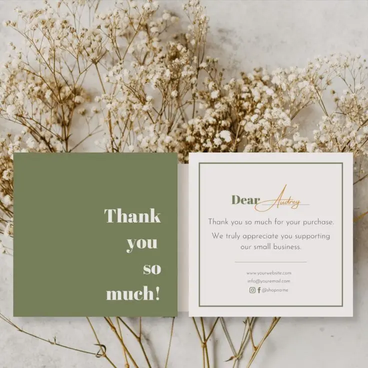Custom Business Card Thank You Postcard Print Personalized Brand LOGO Design Baby Shower Wedding Invitation Menu Decoration DIY view 5