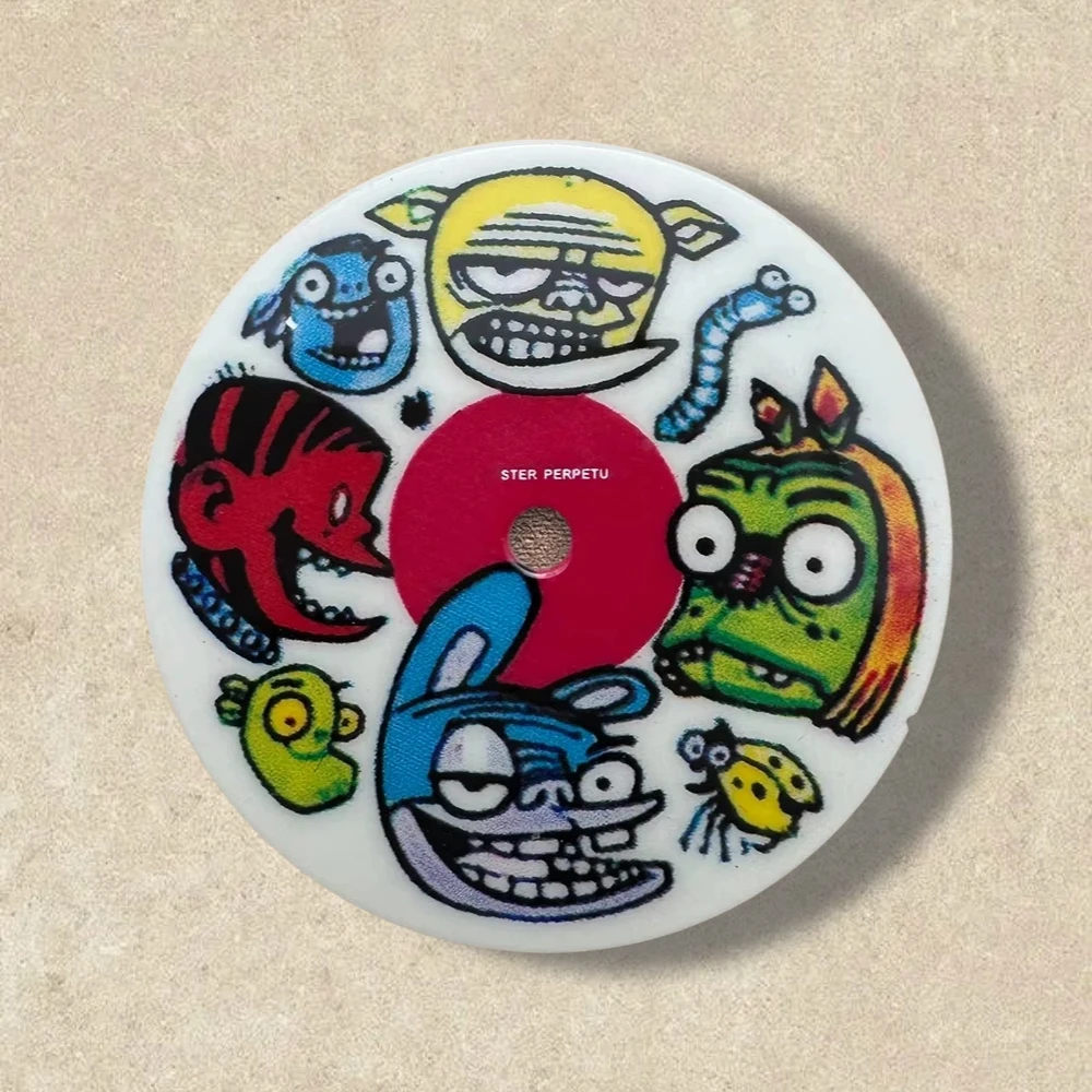 28.5mm S Logo Vitreous Enamel Anime Cartoon Dial NH35 NH36 Movement 3/3.8/4.2 o'clock High-Quality Watch Modification Accessorie