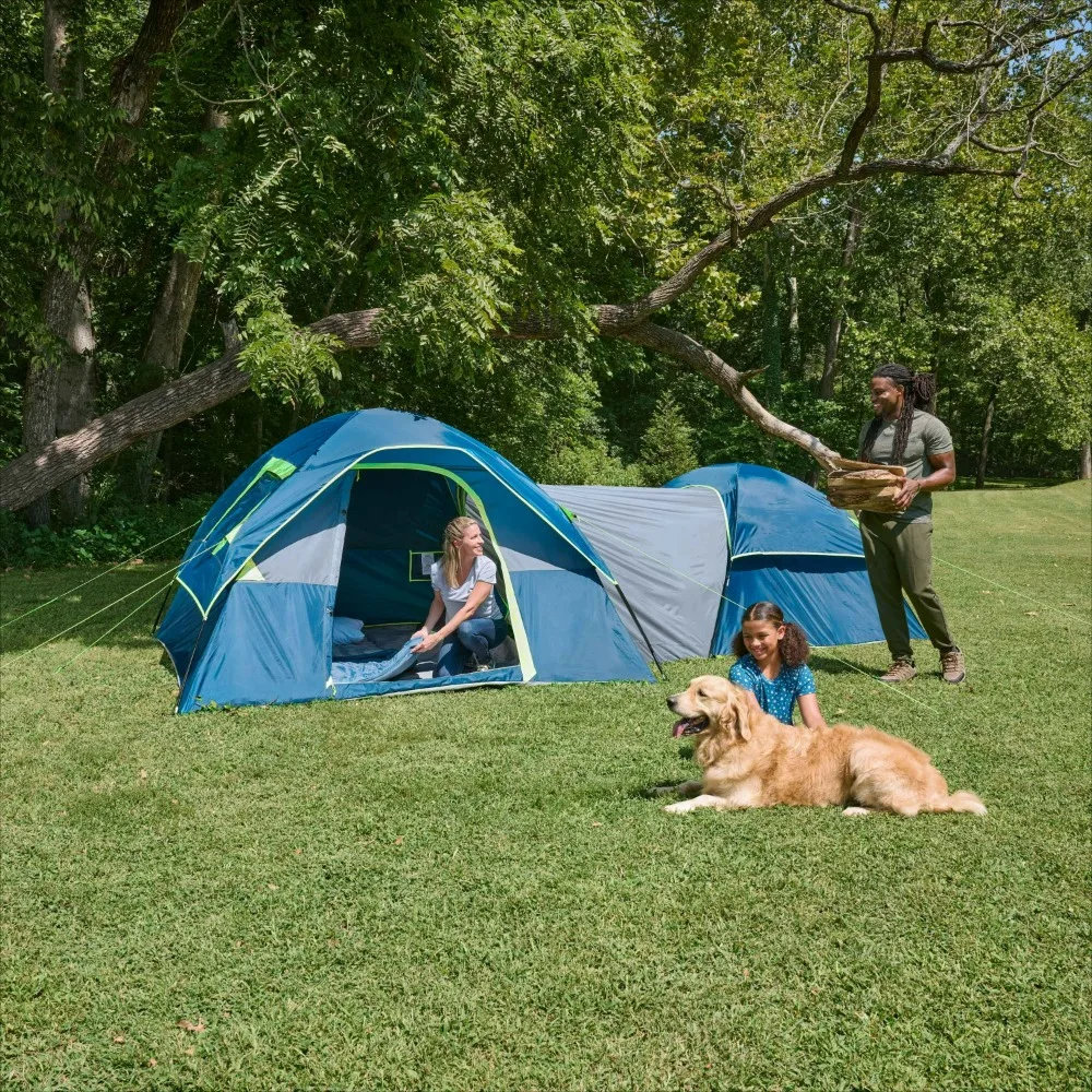 

8 Person Dual Dome Tent - 17ft. x 9ft. - 21.89 lbs.Ample Ventilation Versatile Design Sun Shelter Tents